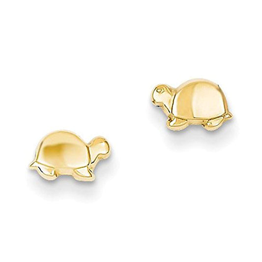 atjewels Tortoise Stud Earrings in 18K Yellow Gold Over 925 Sterling Silver For Women's MOTHER'S DAY SPECIAL OFFER - atjewels.in