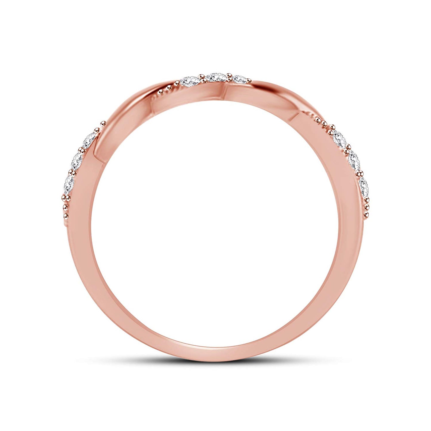 atjewels Round White Zirconia in14K Rose Gold Over 925 Silver Sterling Engagement Ring MOTHER'S DAY SPECIAL OFFER - atjewels.in