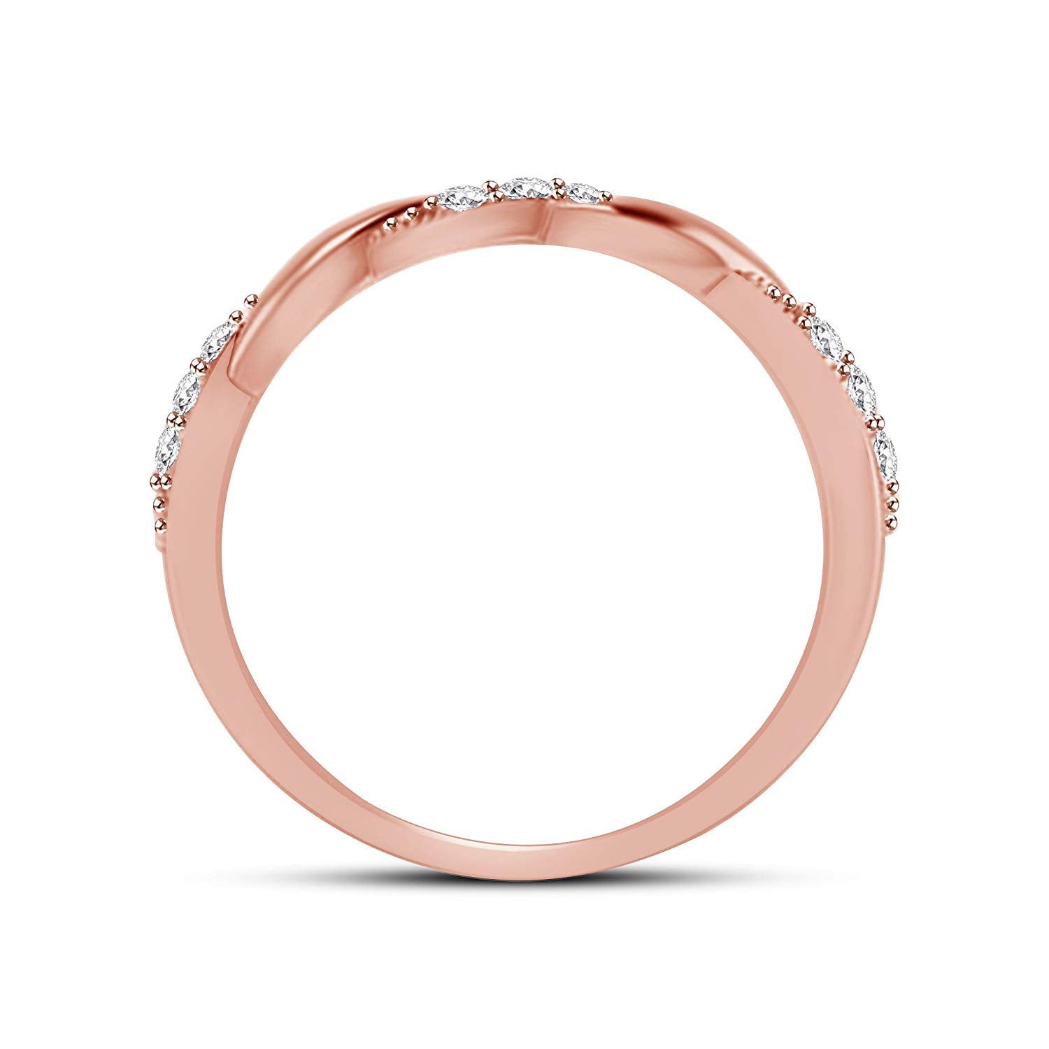 atjewels Round White Zirconia in14K Rose Gold Over 925 Silver Sterling Engagement Ring MOTHER'S DAY SPECIAL OFFER - atjewels.in