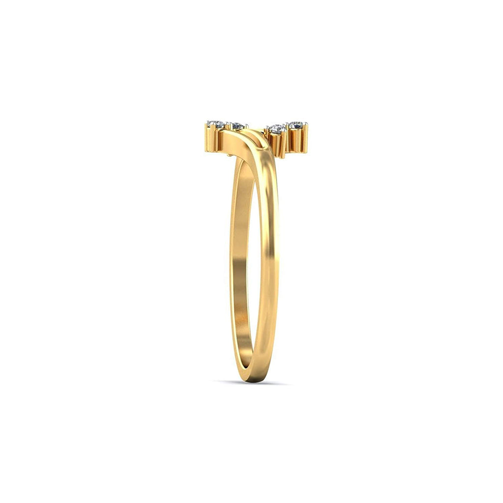 atjewels 14K Yellow Gold Over 925 Silver Round White CZ Bypass Ring For Women's MOTHER'S DAY SPECIAL OFFER - atjewels.in