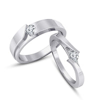 atjewels 925 Silver Round White Cubic Zirconia Elegant Couple Ring Size Us Men 9 and Women 6 MOTHER'S DAY SPECIAL OFFER - atjewels.in