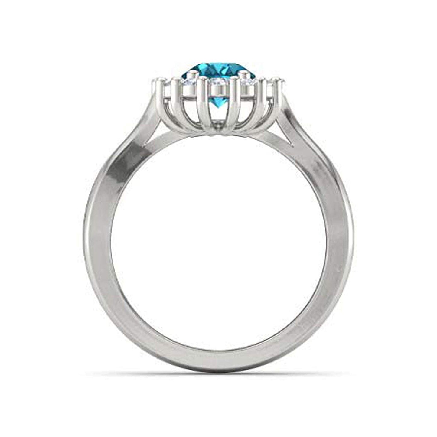 atjewels .925 Sterling Silver Oval Shape Blue Topaz Engagement/Wedding Ring Variation For Women's & Girl's - atjewels.in