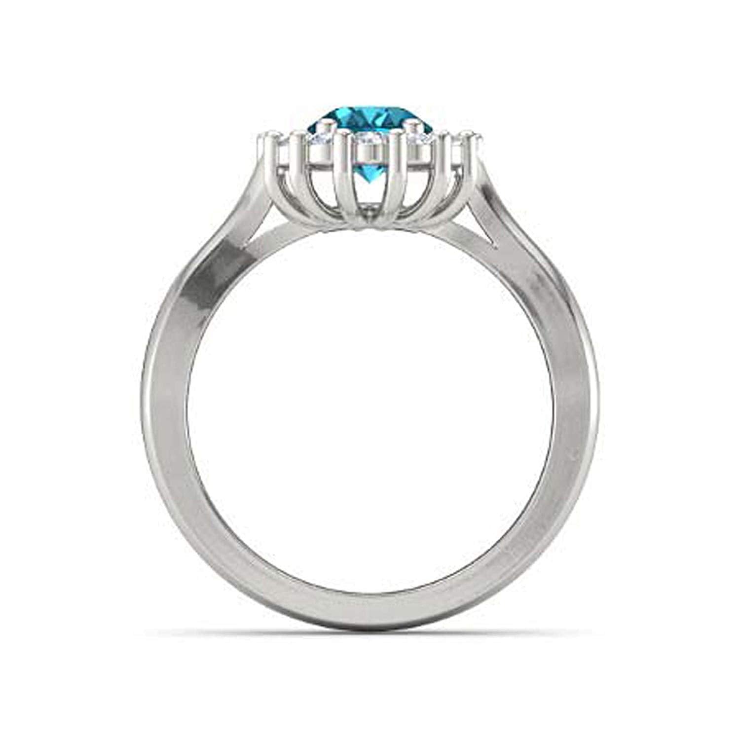 atjewels .925 Sterling Silver Oval Shape Blue Topaz Engagement/Wedding Ring Variation For Women's & Girl's - atjewels.in