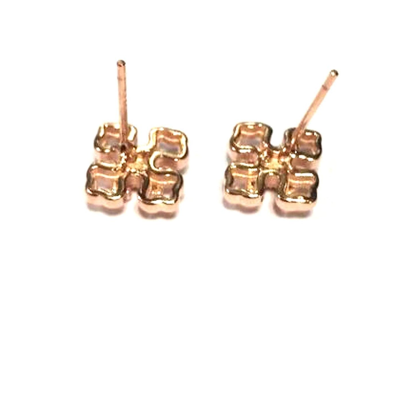 atjewels Round Cut White CZ 14k Rose Gold Over 925 Sterling Silver Flower Stud Earrings For Girl's and Women's For MOTHER'S DAY SPECIAL OFFER - atjewels.in