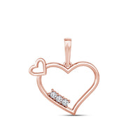 atjewels 18K Rose Gold on 925 Sterling White CZ Heart Pendant Without Chain MOTHER'S DAY SPECIAL OFFER - atjewels.in