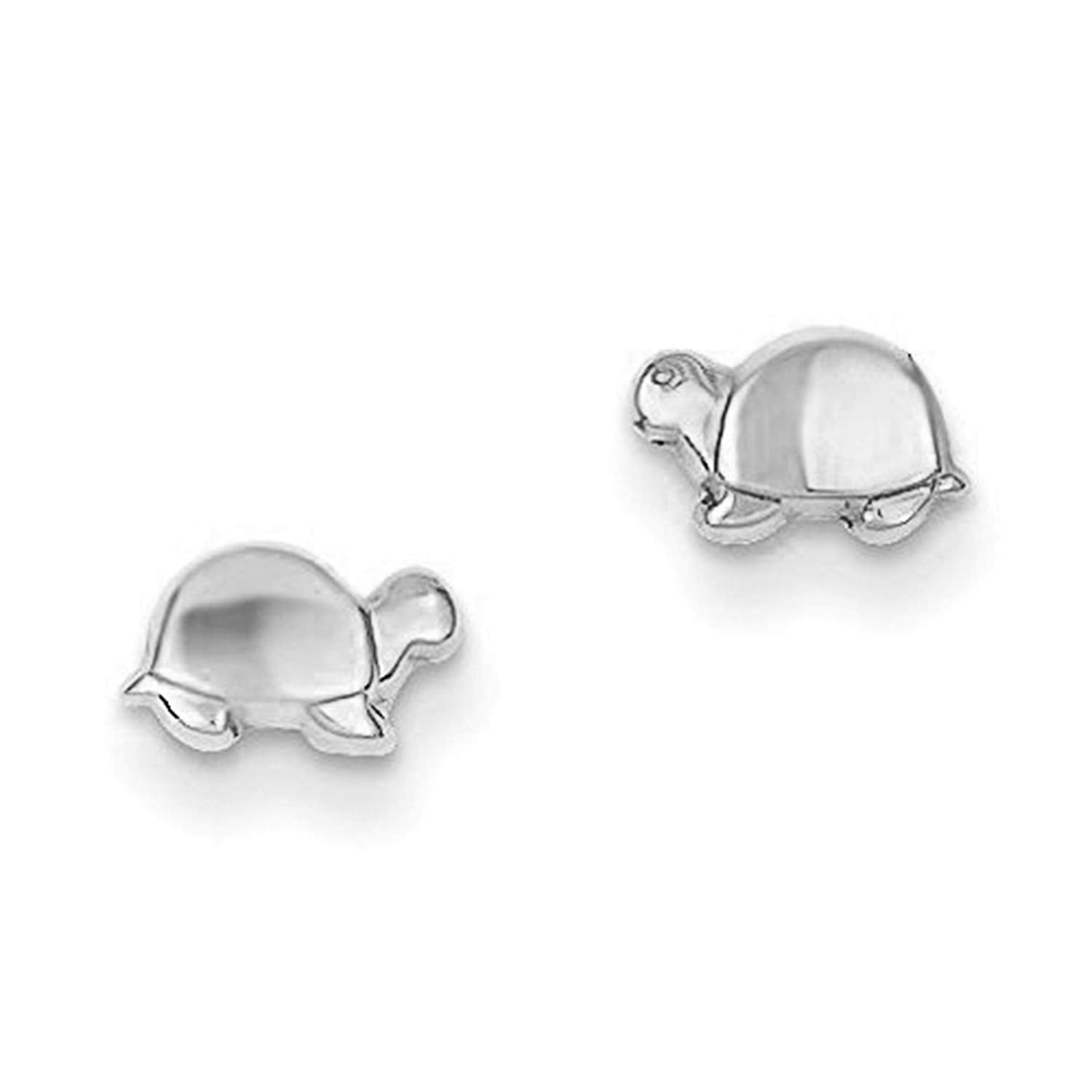 atjewels Tortoise Stud Earrings in 18K White Gold Over 925 Sterling Silver For Women's MOTHER'S DAY SPECIAL OFFER - atjewels.in