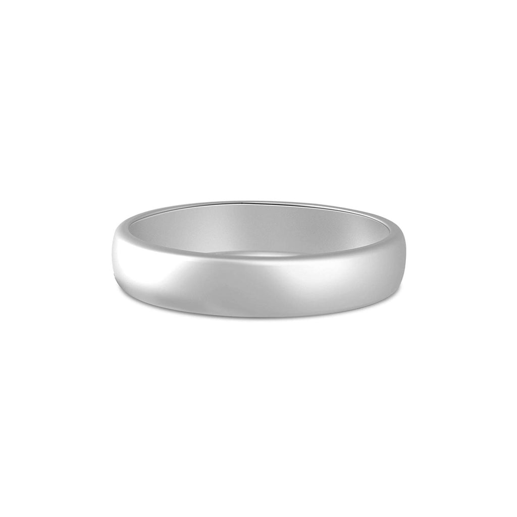 Ren | 18K White Gold plain wedding ring | Taylor & Hart