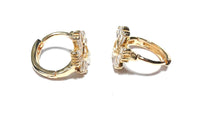 atjewels Baguette White CZ 14k Yellow Gold Over 925 Sterling Silver Hoop Earrings For Girl's and Women's For MOTHER'S DAY SPECIAL OFFER - atjewels.in