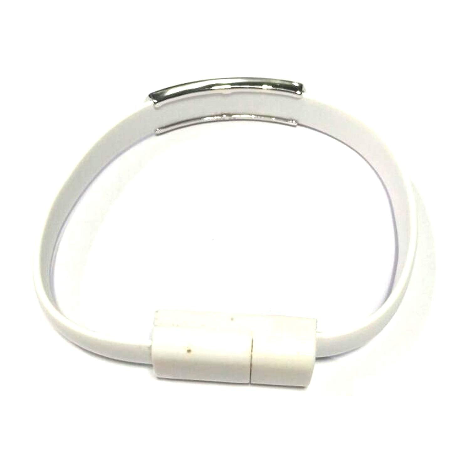 atjewels .925 Sterling Silver W/ Round Cut White Cz Flat USB Cable,Data Charging Cord White Color Bracelet MOTHER'S DAY SPECIAL OFFER - atjewels.in