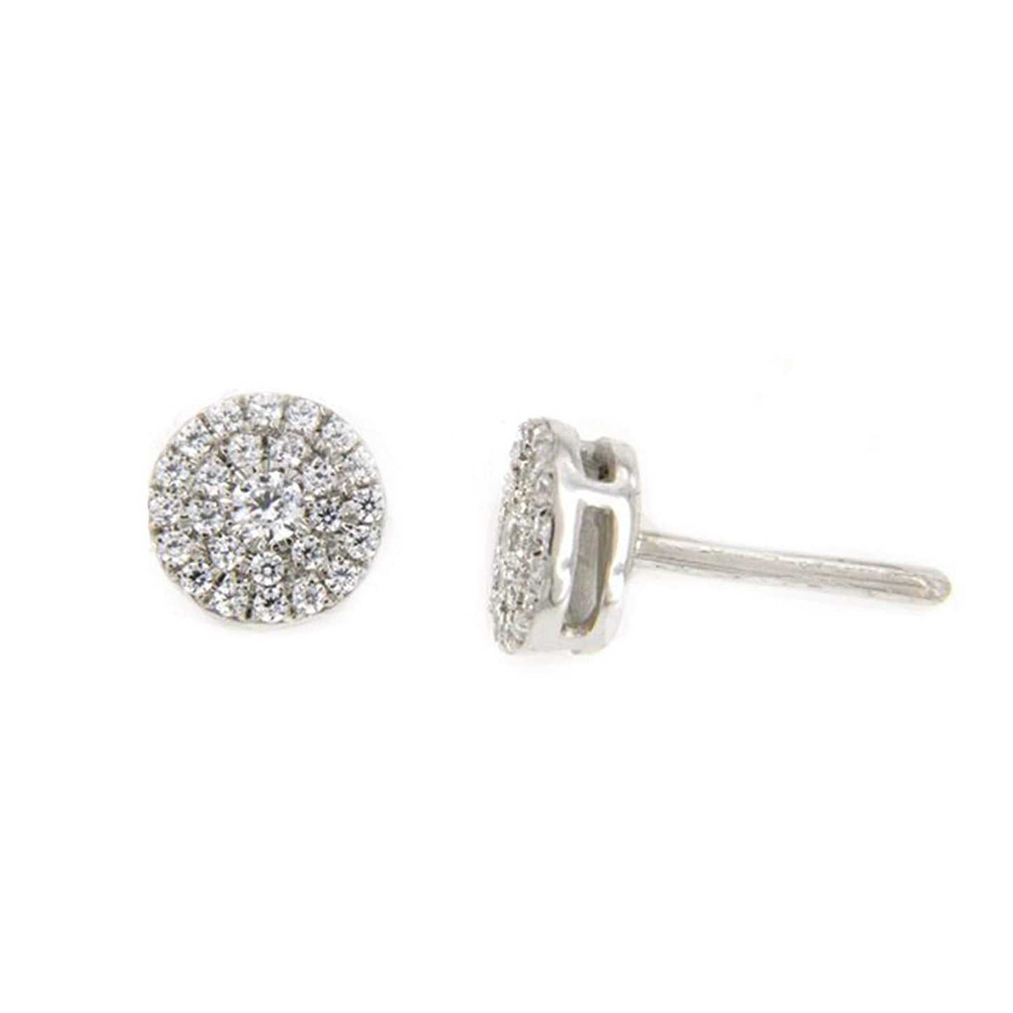 atjewels 18K White Gold Over 925 Sterling Siver White CZ Post & Butterfly Engagement Stud Earrings MOTHER'S DAY SPECIAL OFFER - atjewels.in
