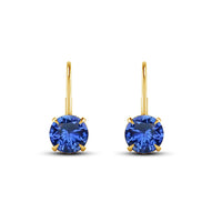 Women's Special Offer !! Yellow Gold Over 925 Silver Blue Sapphire Lever Back Dangle Earrings From atjewels MOTHER'S DAY SPECIAL OFFER - atjewels.in