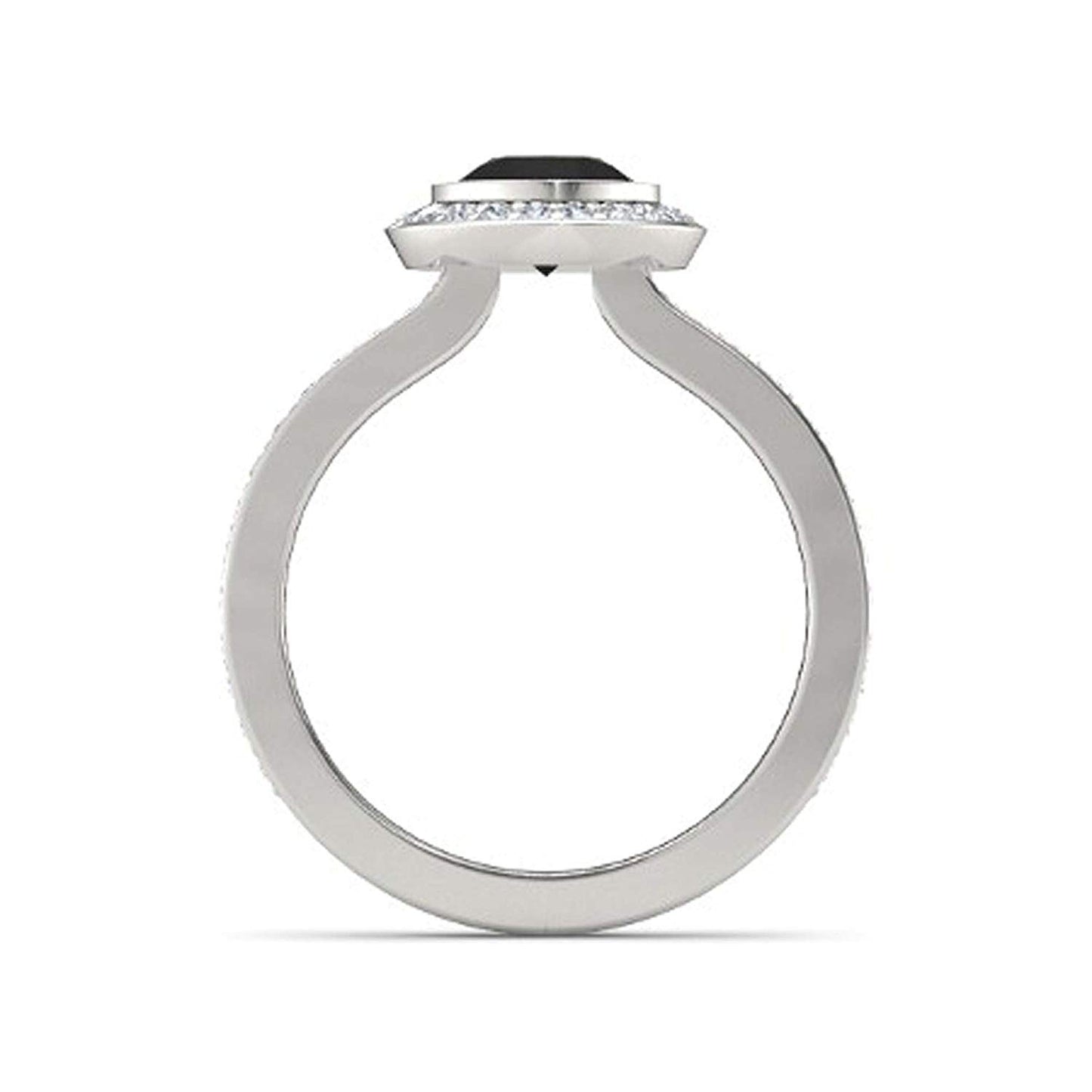 White Gold Plated on 925 Sterling Round Black and White CZ Disney Princess Ring For Women MOTHER'S DAY SPECIAL OFFER - atjewels.in