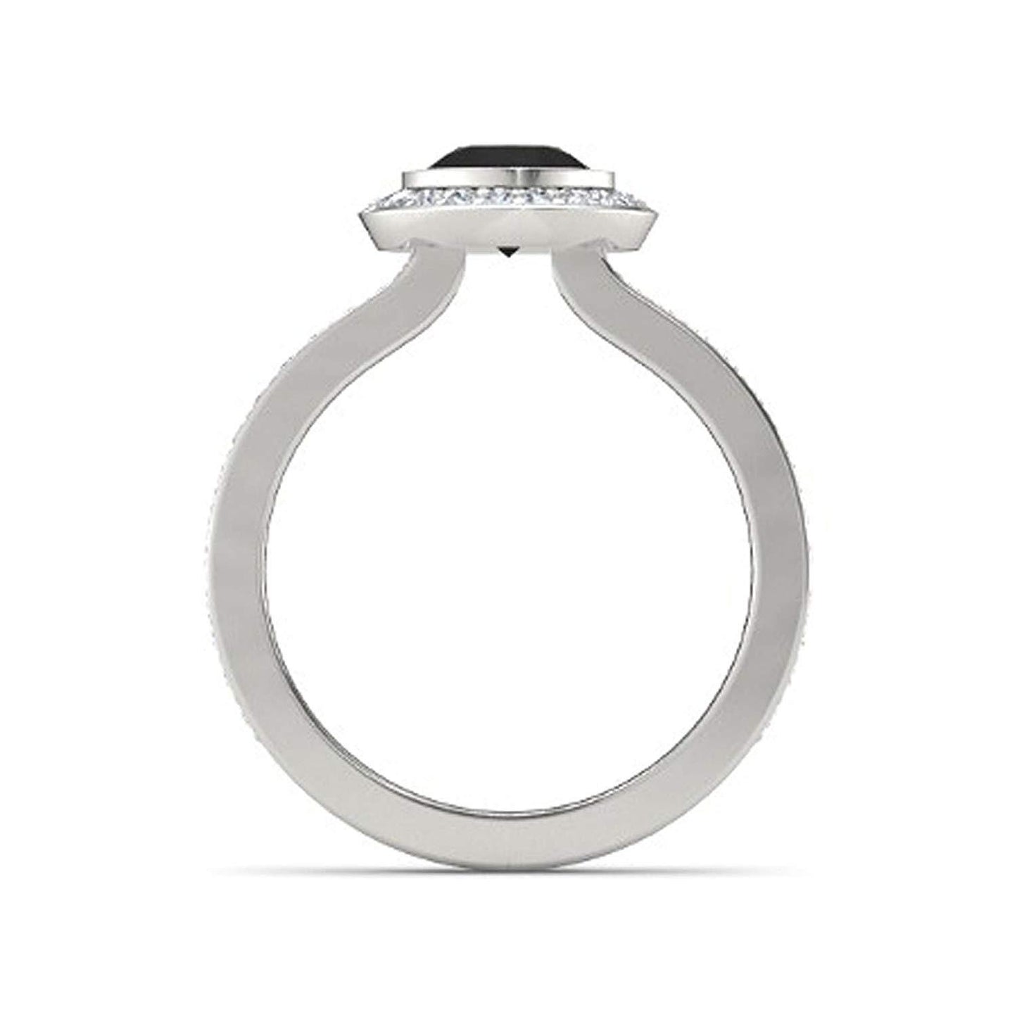 White Gold Plated on 925 Sterling Round Black and White CZ  Princess Ring For Women MOTHER'S DAY SPECIAL OFFER - atjewels.in