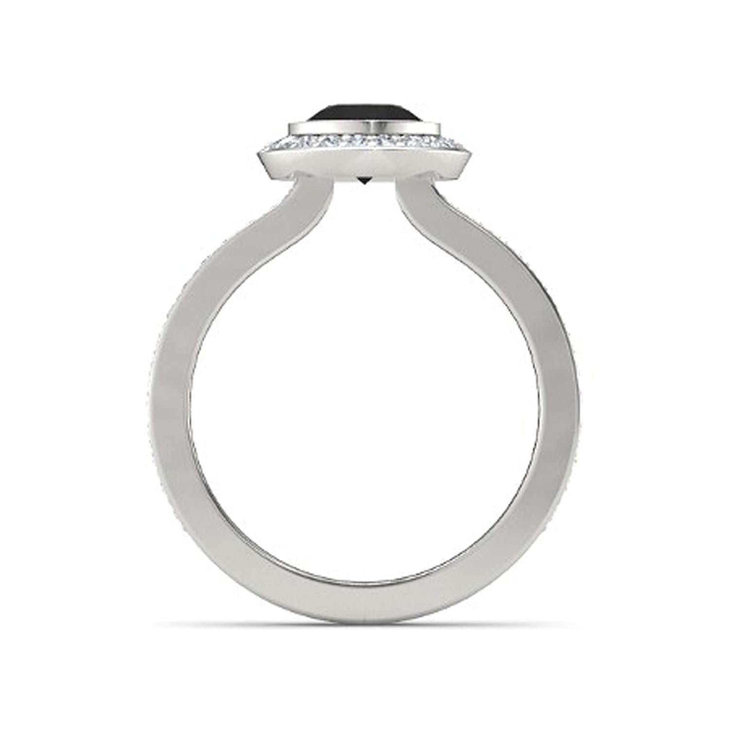 White Gold Plated on 925 Sterling Round Black and White CZ  Princess Ring For Women MOTHER'S DAY SPECIAL OFFER - atjewels.in