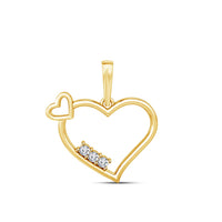 atjewels 18K Yellow Gold on 925 Sterling White CZ Heart Pendant Without Chain MOTHER'S DAY SPECIAL OFFER - atjewels.in