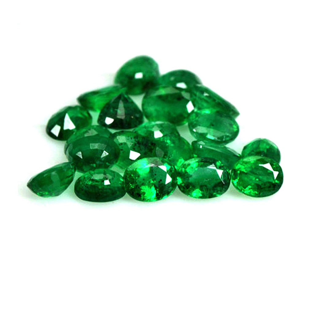 atjewels 5X7mm Green Emerald Oval Shape Lab Created 10 Pcs Loose Gemstones (CZ) MOTHER'S DAY SPECIAL OFFER - atjewels.in