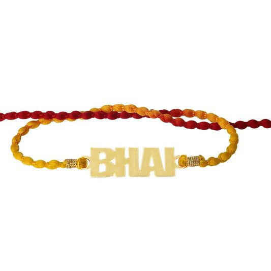 atjewels 14K Yellow Gold Over .925 Sterling Silver BHAI Rakhi MOTHER'S DAY SPECIAL OFFER - atjewels.in