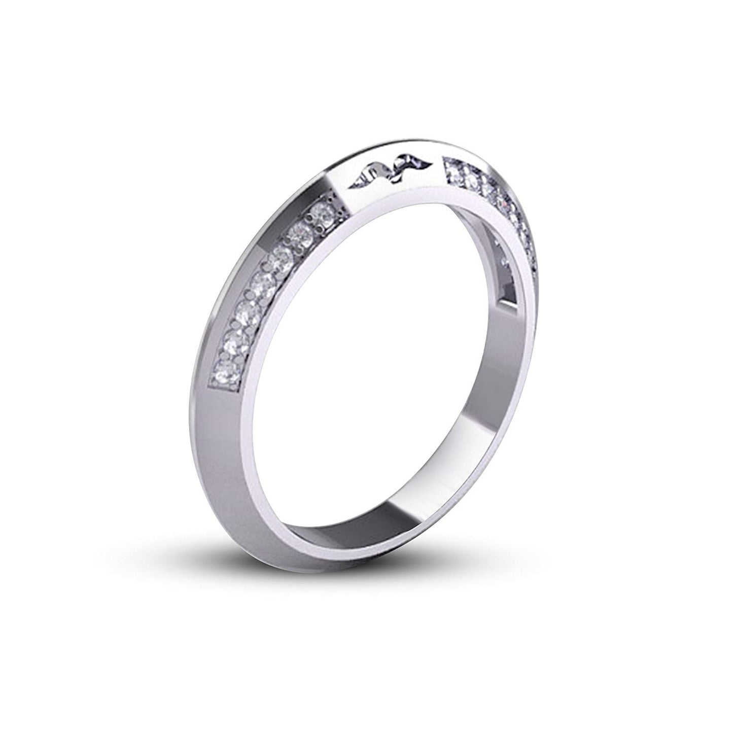 Atjewels 14K White Gold On 925 Silver Round Cut White Cz Wedding Band Ring For Women's MOTHER'S DAY SPECIAL OFFER - atjewels.in
