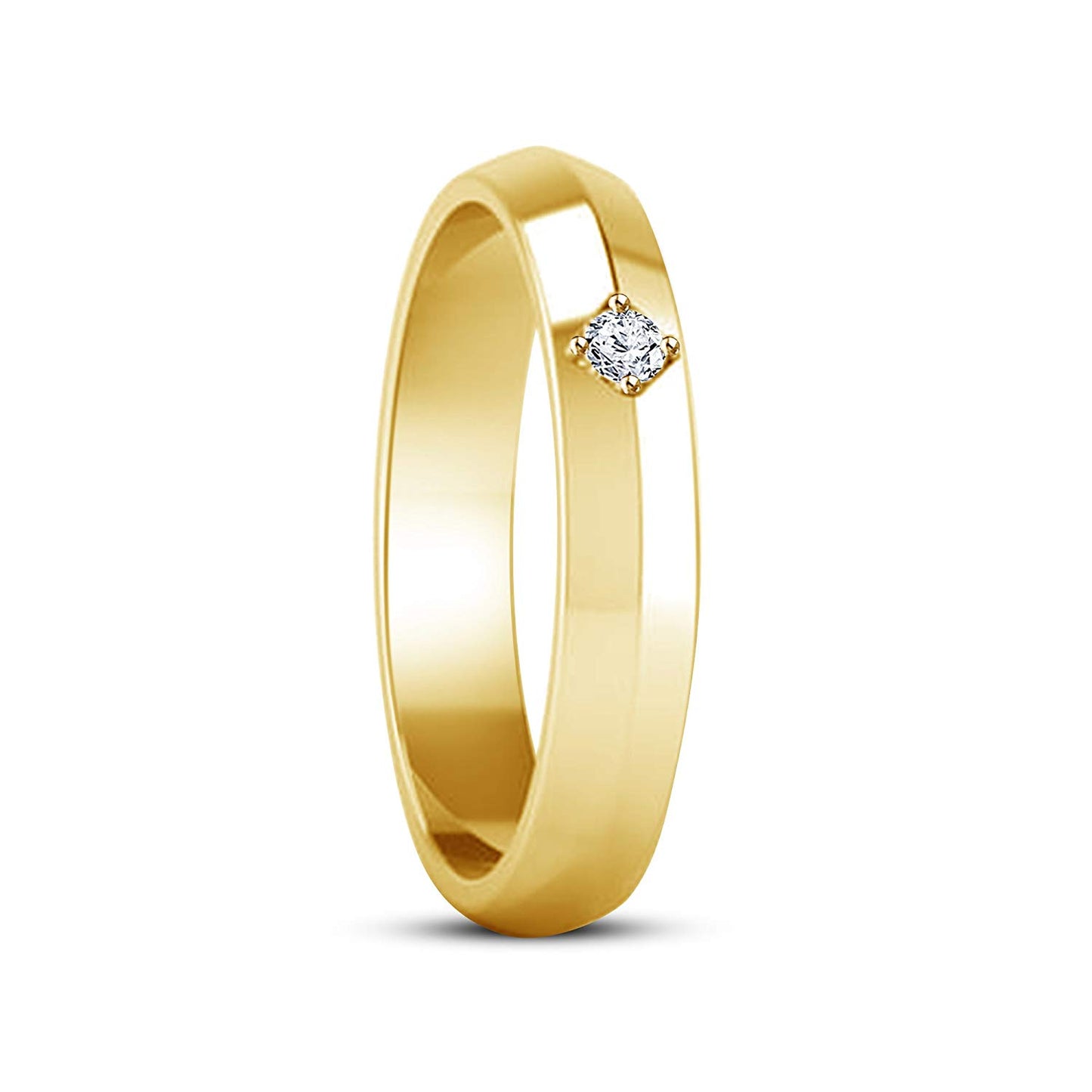 atjewels Solitaire Engagement Ring in Round White CZ 14K Yellow Gold Over 925 Silver Sterling MOTHER'S DAY SPECIAL OFFER - atjewels.in