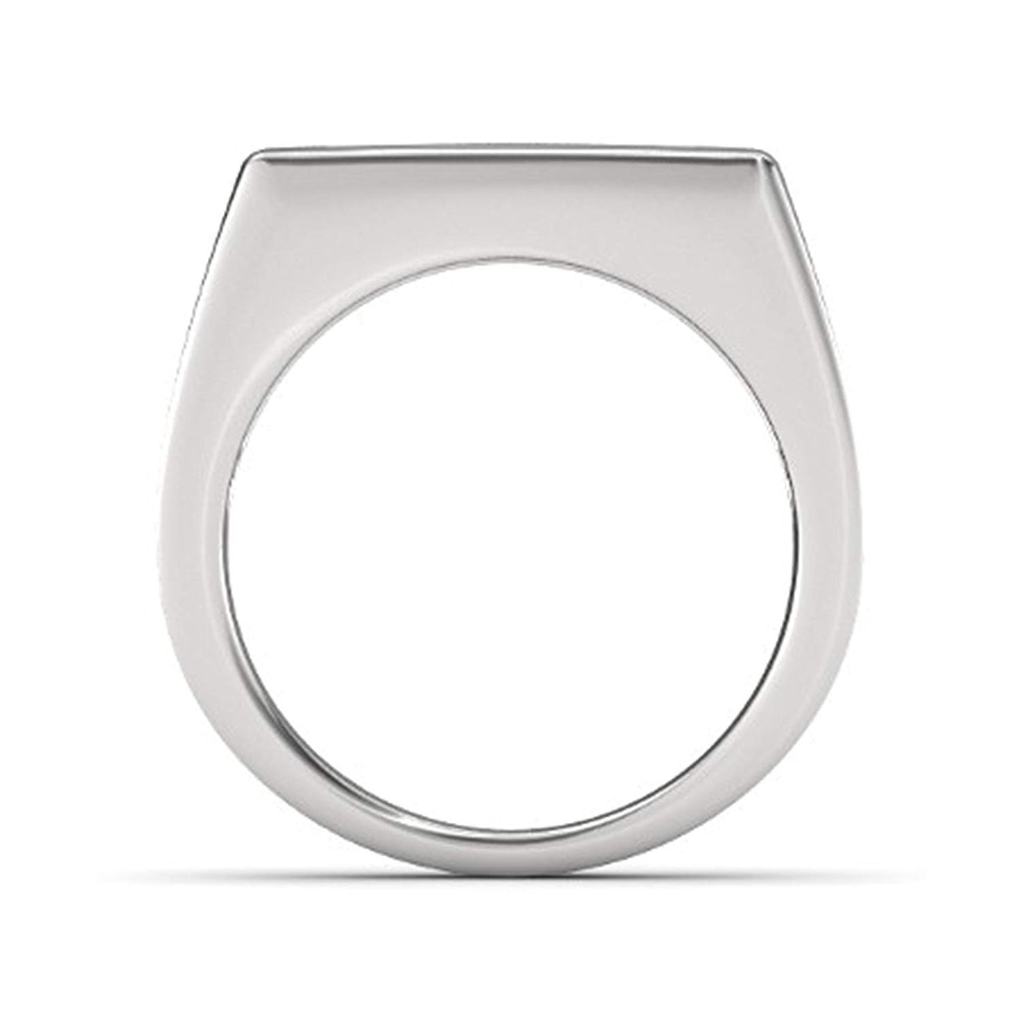 Men's White Gold Plated 925 Sterling Silver Round Cut Black CZ Three Stone Ring MOTHER'S DAY SPECIAL OFFER - atjewels.in