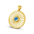 atjewels 14K White Gold Plated .925 Sterling Silver Ashok Chakra Pendant With Gemstone Veriation MOTHER'S DAY SPECIAL OFFER - atjewels.in