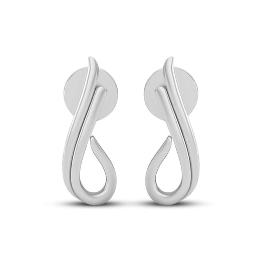 atjewels White Gold Over 925 Sterling Pear Shape Plain Stud Earrings For Women's MOTHER'S DAY SPECIAL OFFER - atjewels.in