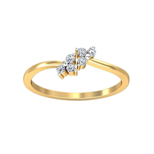 atjewels 14K Yellow Gold Over 925 Silver Round White CZ Bypass Ring For Women's MOTHER'S DAY SPECIAL OFFER - atjewels.in