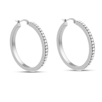 atjewels White Cubic Zirconia 925 Sterling Silver Click Top Hoop earrings MOTHER'S DAY SPECIAL OFFER - atjewels.in