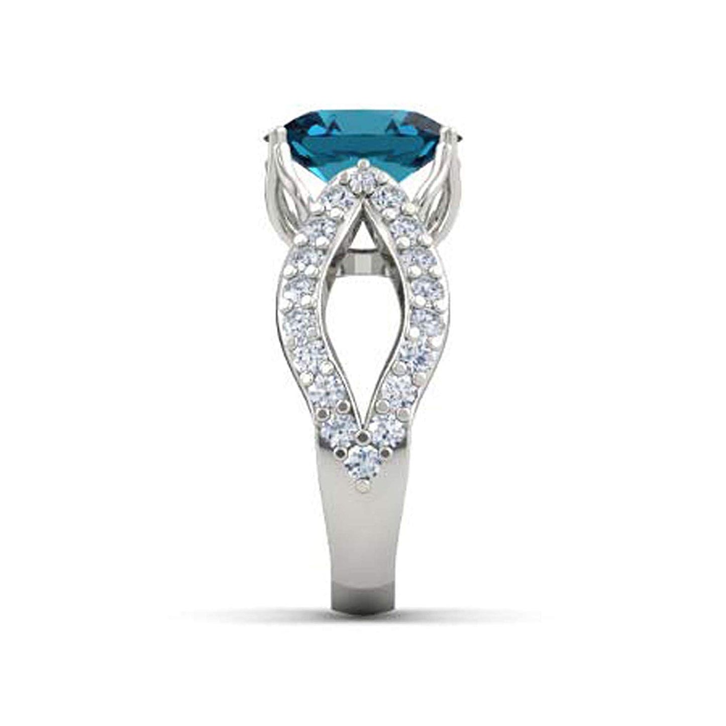atjewels .925 Sterling Silver Oval Shape Blue Topaz Engagement/Wedding Ring Variation For Women's & Girl's - atjewels.in