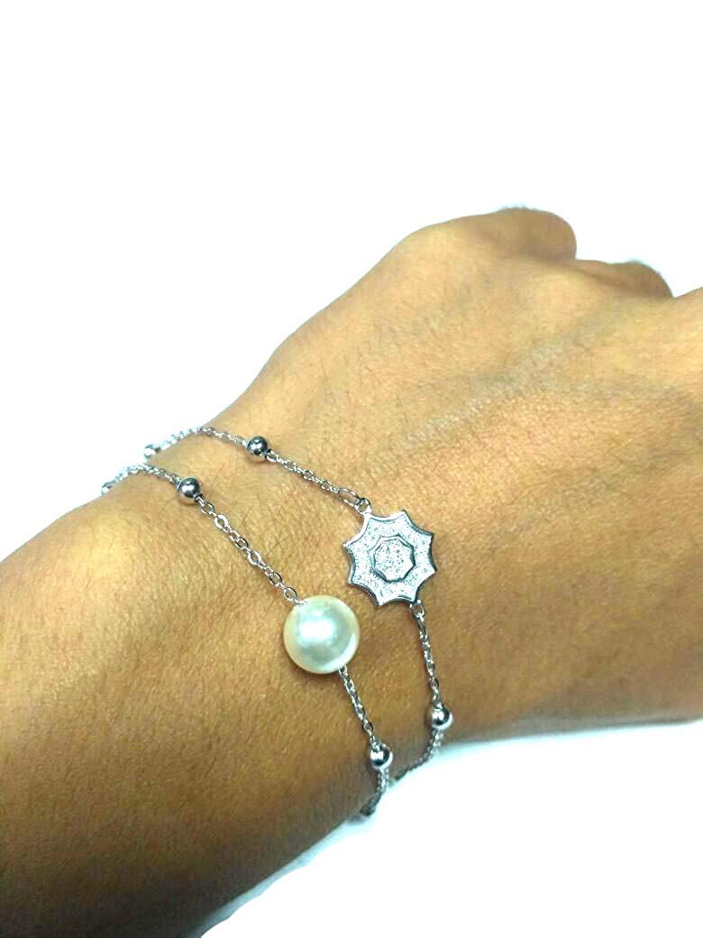 atjewels Round Cut White CZ .925 Sterling Silver 7.5"L Link Bracelet For Girl's And Women's For MOTHER'S DAY SPECIAL OFFER - atjewels.in