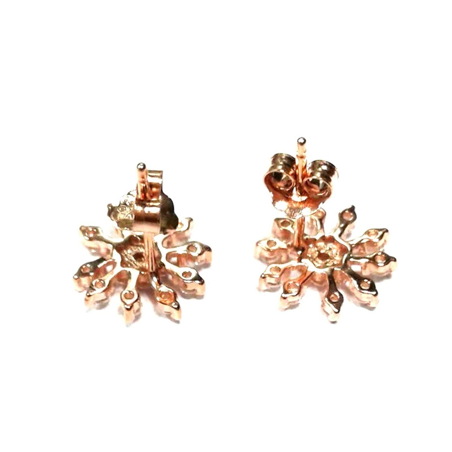 atjewels Round Cut White CZ 14k Rose Gold Over 925 Sterling Silver Crown Stud Earrings For Girl's and Women's For MOTHER'S DAY SPECIAL OFFER - atjewels.in