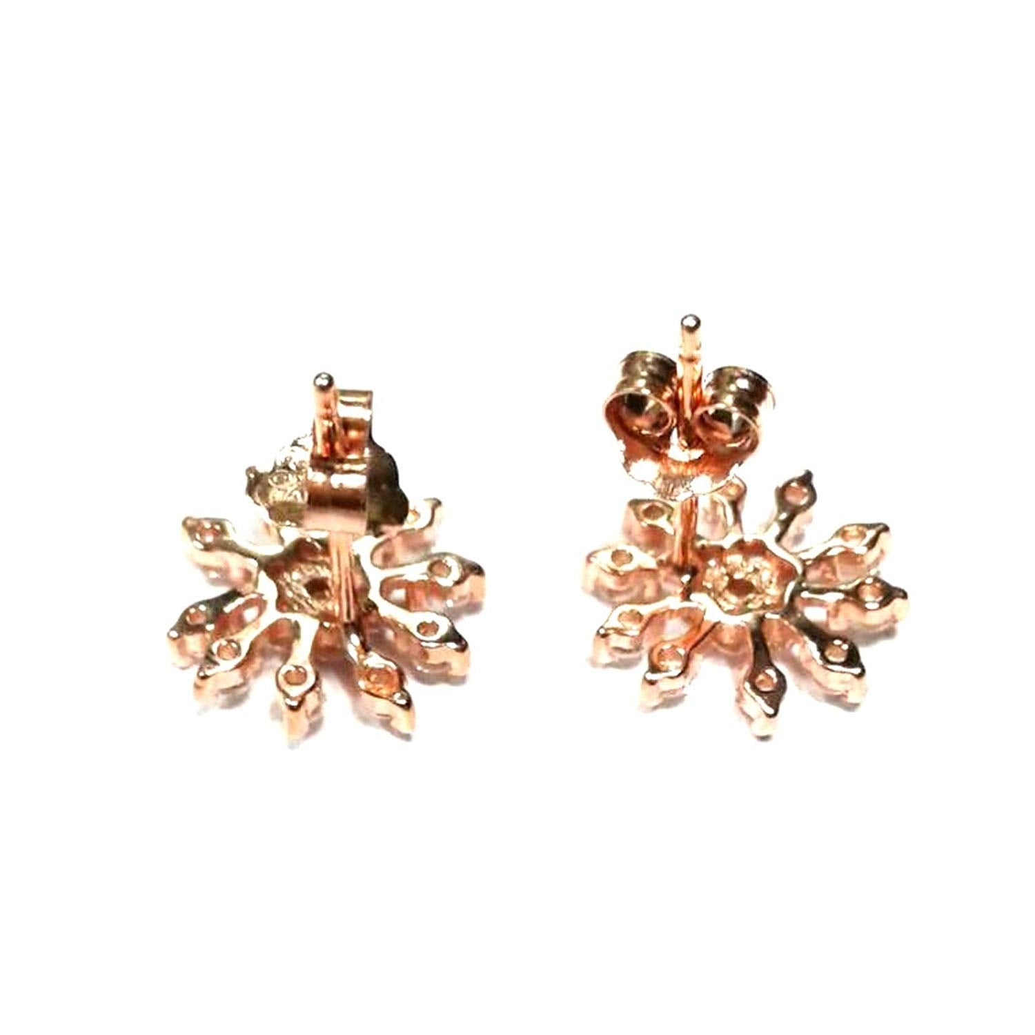 atjewels Round Cut White CZ 14k Rose Gold Over 925 Sterling Silver Crown Stud Earrings For Girl's and Women's For MOTHER'S DAY SPECIAL OFFER - atjewels.in