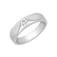 atjewels Special Christmas 14K White Gold Over 925 Silver Round White CZ Solitaire Band Ring MOTHER'S DAY SPECIAL OFFER - atjewels.in