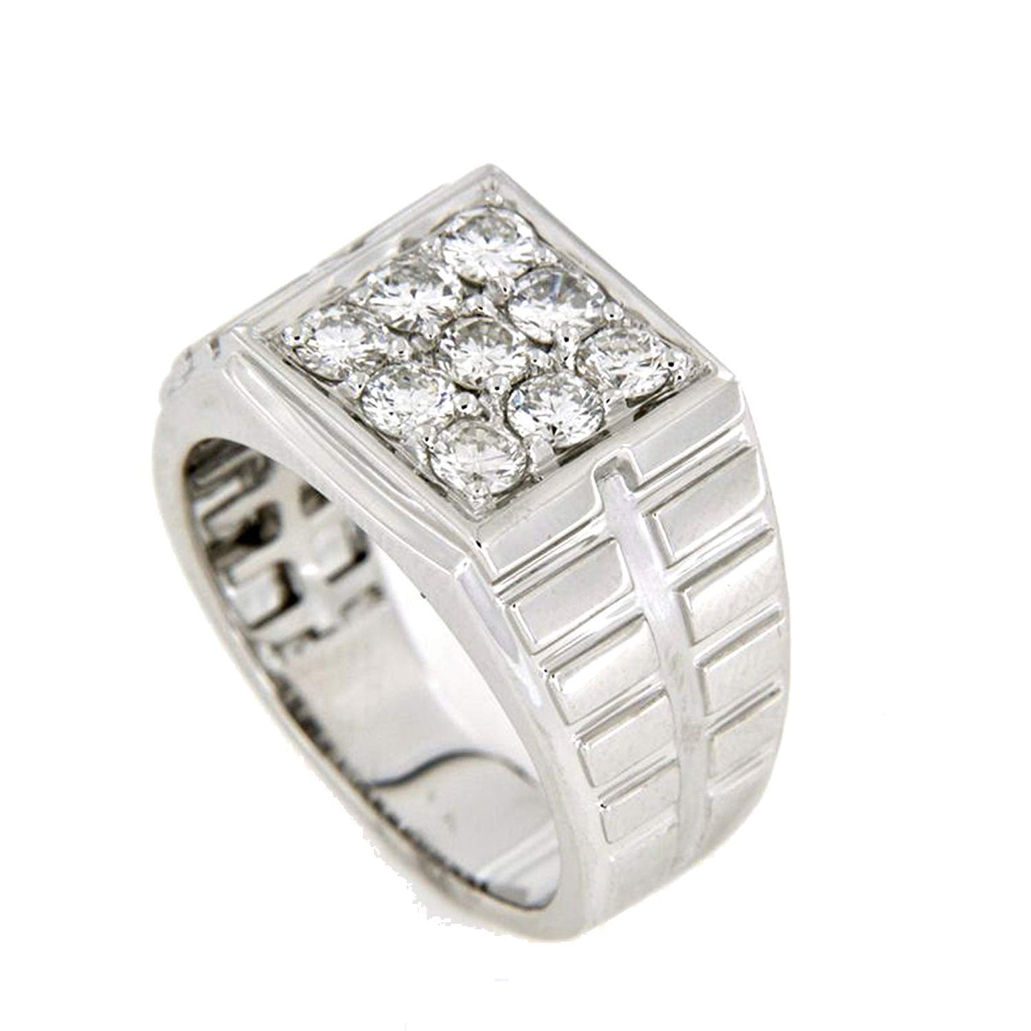 atjewels Men's Ring in 18K White Gold Over .925 Sterling Silver Anniversary Ring For All Sizing MOTHER'S DAY SPECIAL OFFER - atjewels.in