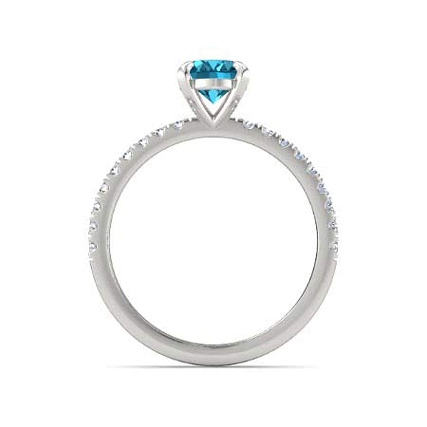 atjewels .925 Sterling Silver Oval Shape Blue Topaz Engagement/Wedding Ring Variation For Women's & Girl's - atjewels.in