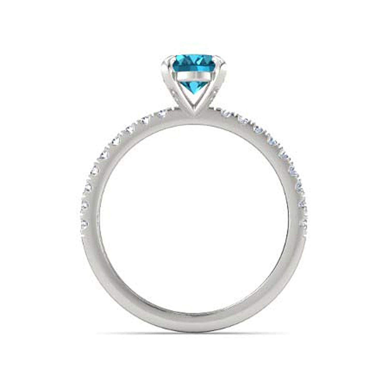 atjewels .925 Sterling Silver Oval Shape Blue Topaz Engagement/Wedding Ring Variation For Women's & Girl's - atjewels.in