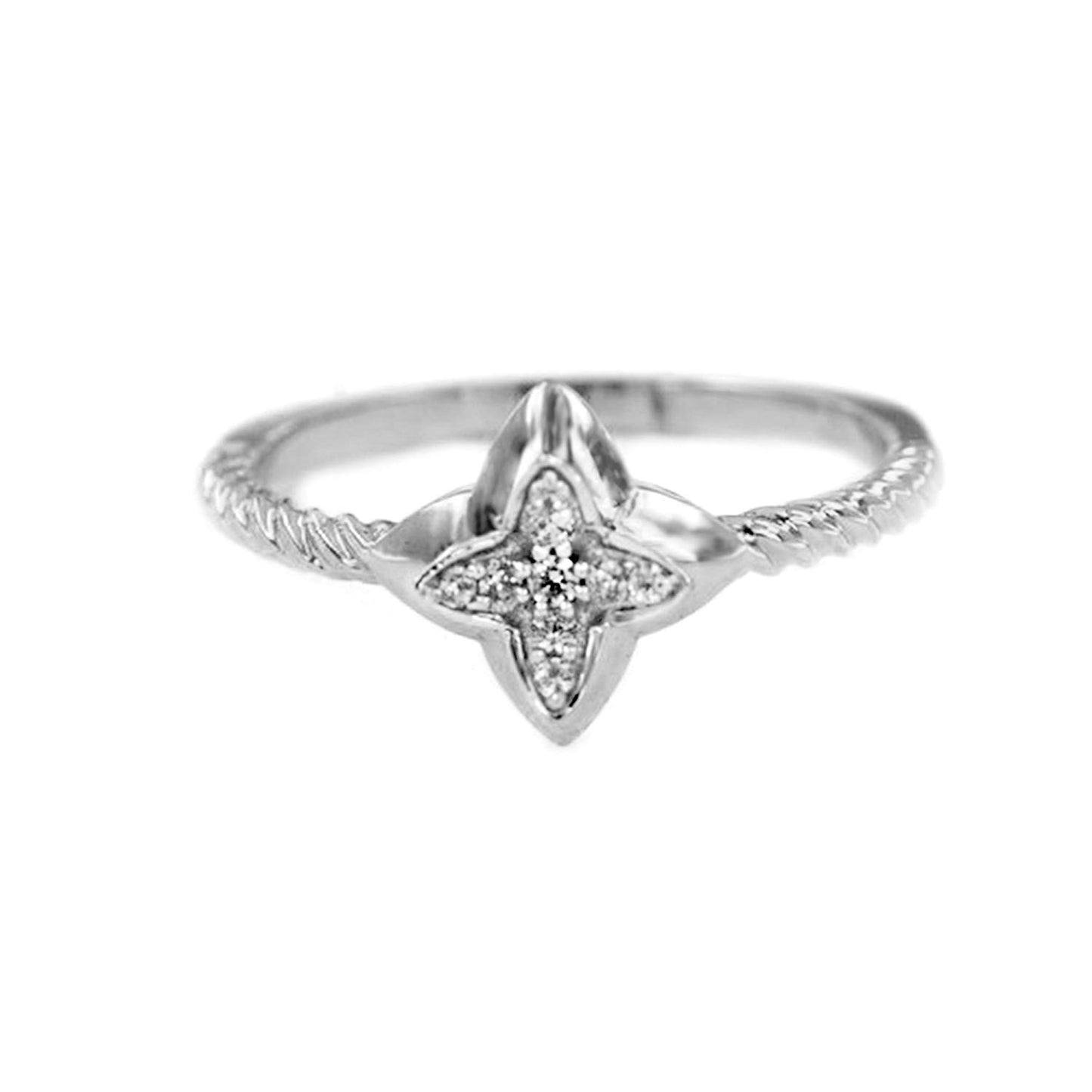 atjewels 0.14 TCW Round White CZ With 14K Yellow Gold Over 925 Sterling Fancy Cluster Ring MOTHER'S DAY SPECIAL OFFER - atjewels.in