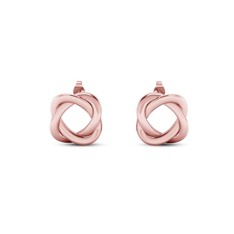 atjewels Love Knot Stud Earrings in 18k Rose Gold Plated on 925 Sterling Silver MOTHER'S DAY SPECIAL OFFER - atjewels.in