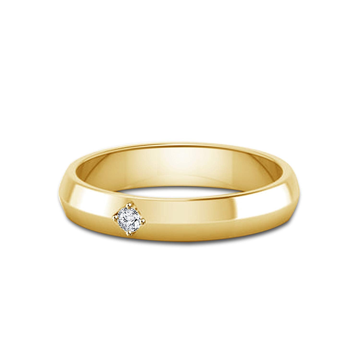 atjewels Solitaire Engagement Ring in Round White CZ 14K Yellow Gold Over 925 Silver Sterling MOTHER'S DAY SPECIAL OFFER - atjewels.in