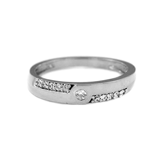 atjewels 14K White Gold Over 925 Silver 0.25 TCW with Round White CZ Wedding Band Rign For Men's MOTHER'S DAY SPECIAL OFFER - atjewels.in