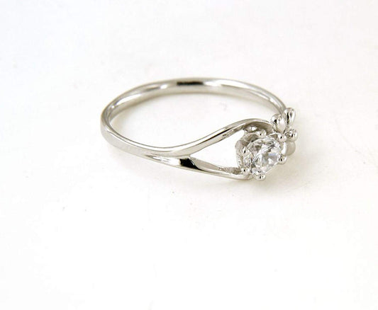 atjewels Round Cut White Cubic Zirconia .925 Sterling Silver Solitaire w/ Accents Engagement Ring For Women's MOTHER'S DAY SPECIAL OFFER - atjewels.in