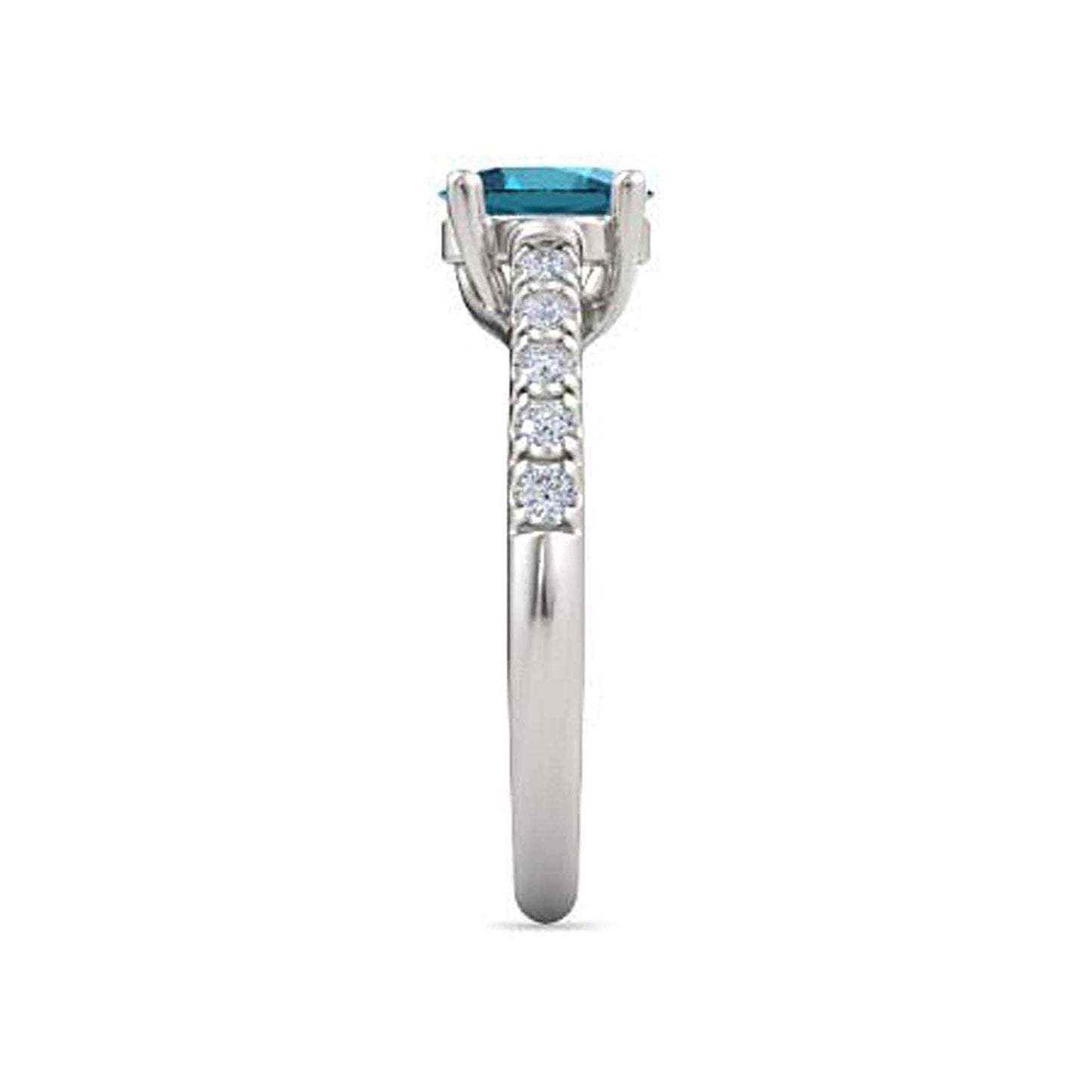 atjewels .925 Sterling Silver Oval Shape Blue Topaz Engagement/Wedding Ring Variation For Women's & Girl's - atjewels.in