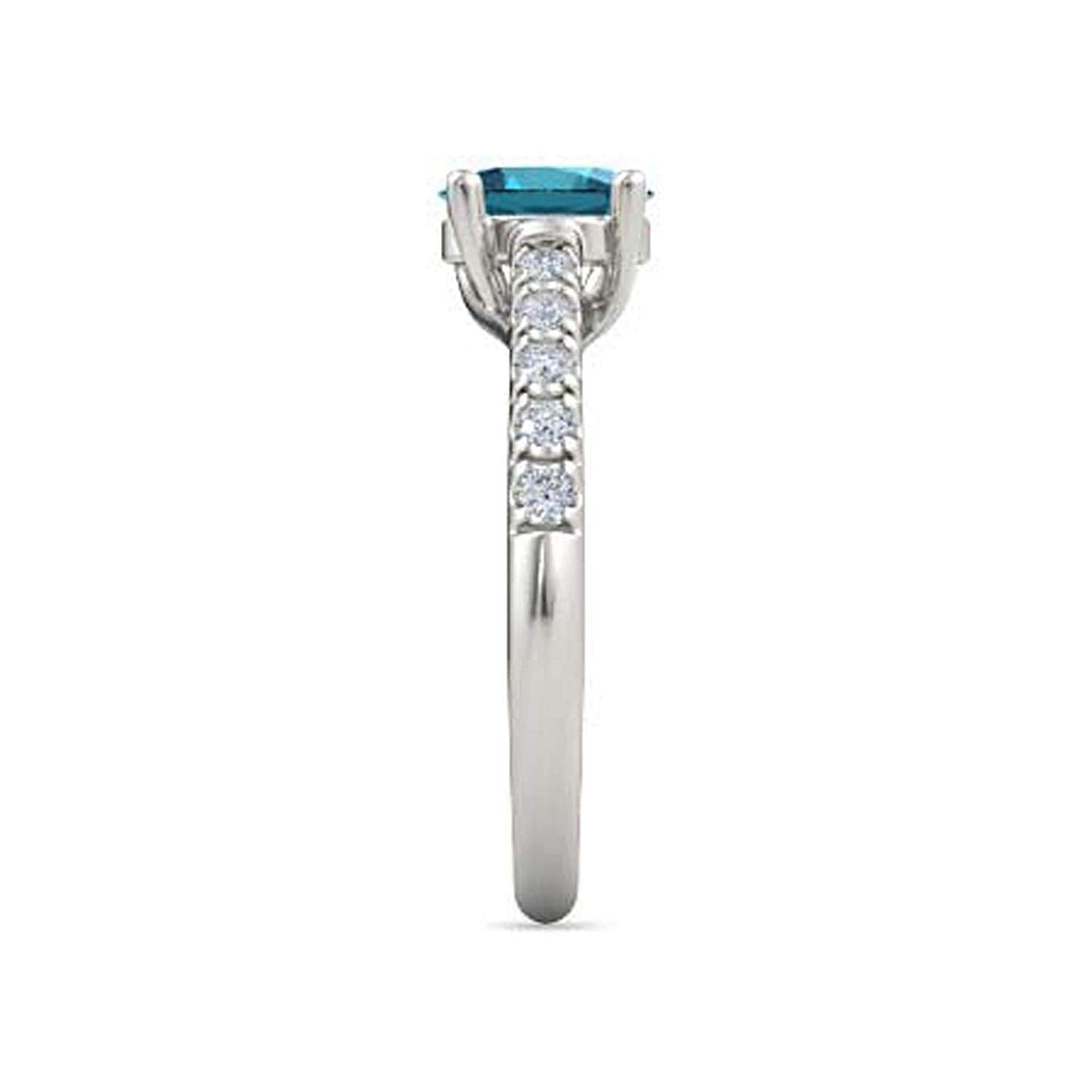 atjewels .925 Sterling Silver Oval Shape Blue Topaz Engagement/Wedding Ring Variation For Women's & Girl's - atjewels.in