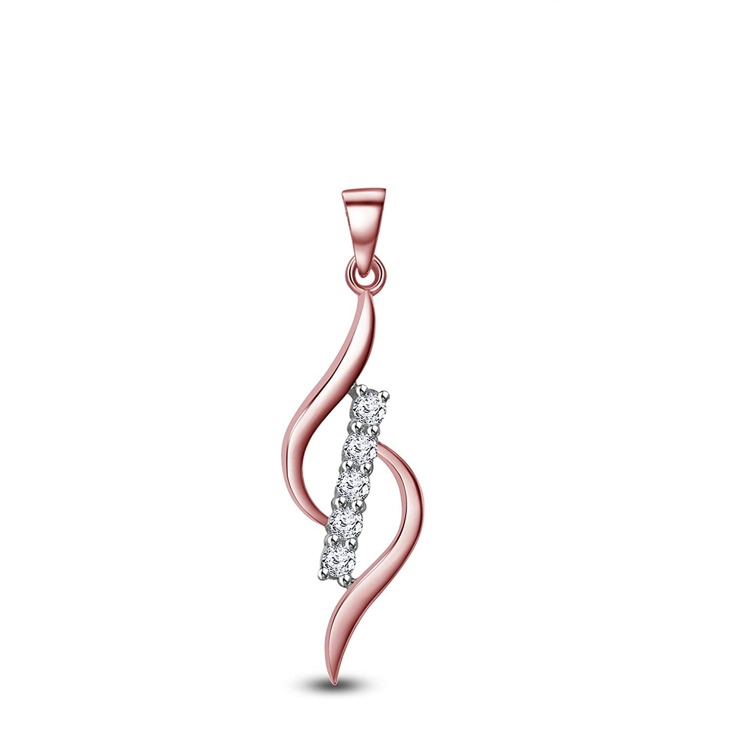 atjewels 18K Rose Gold Over 925 Sterling White Cubic Zirconia Fashion Pendant MOTHER'S DAY SPECIAL OFFER - atjewels.in
