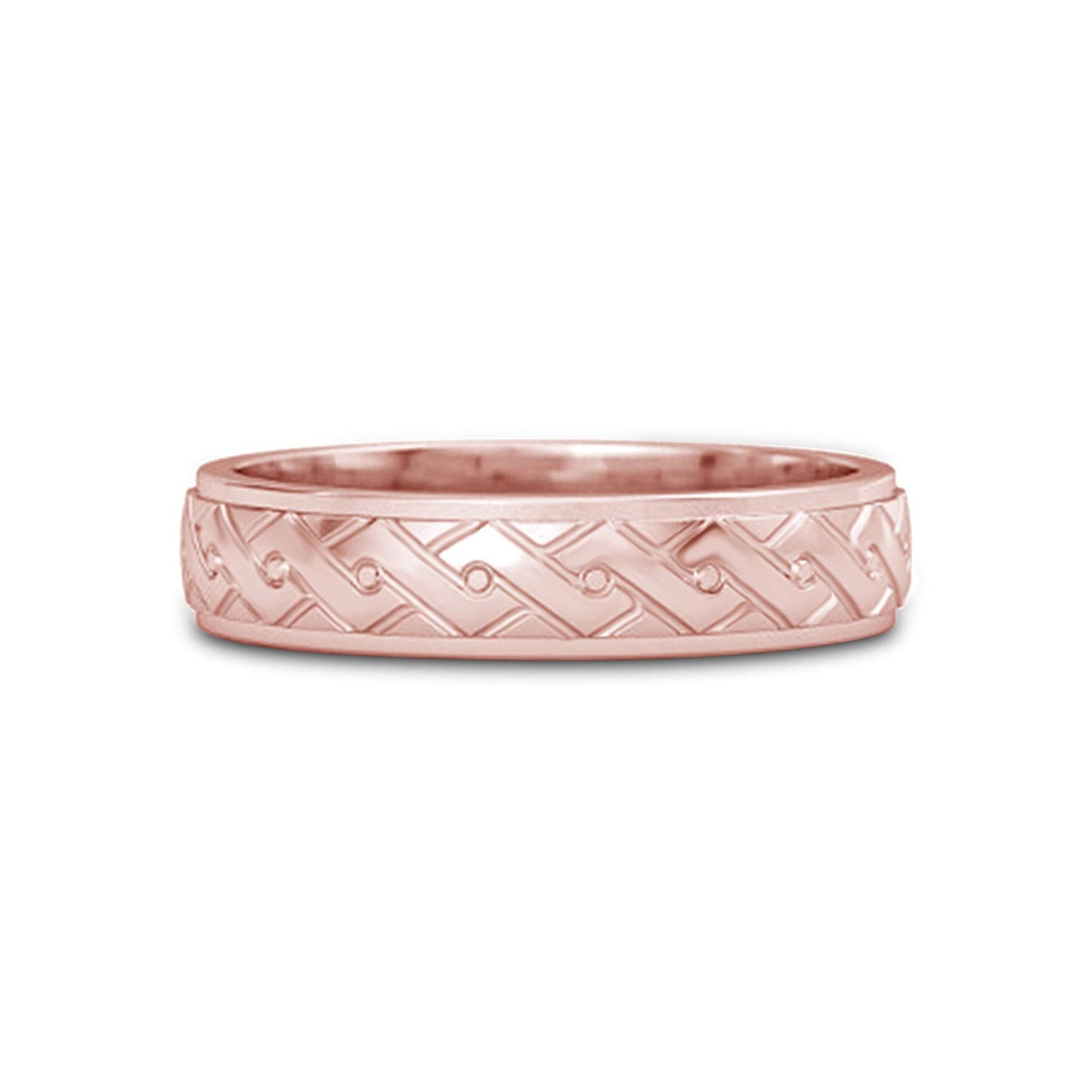 atjewels 18K Rose Gold Over 925 Sterling Silver Plain Wedding Band Ring For Men's MOTHER'S DAY SPECIAL OFFER - atjewels.in