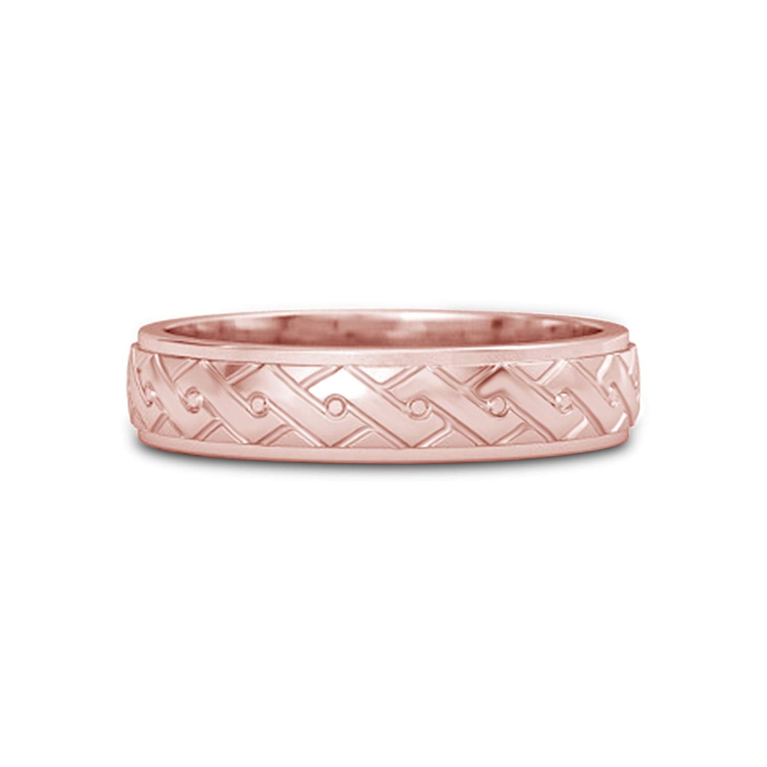 atjewels 18K Rose Gold Over 925 Sterling Silver Plain Wedding Band Ring For Men's MOTHER'S DAY SPECIAL OFFER - atjewels.in