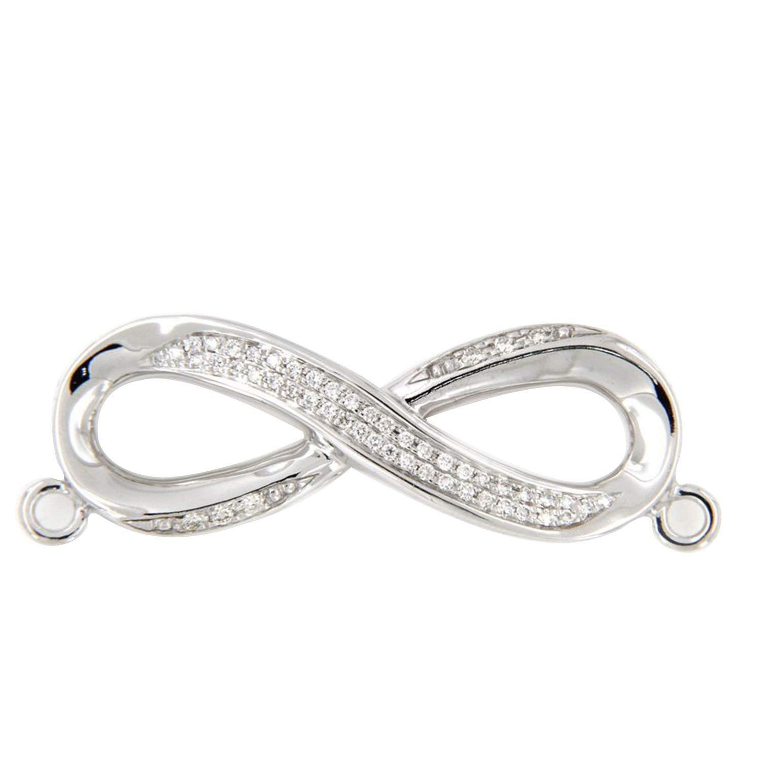 atjewels 925 Sterling Silver White Cubic Zirconia Infinity Pendant Without Chain MOTHER'S DAY SPECIAL OFFER - atjewels.in