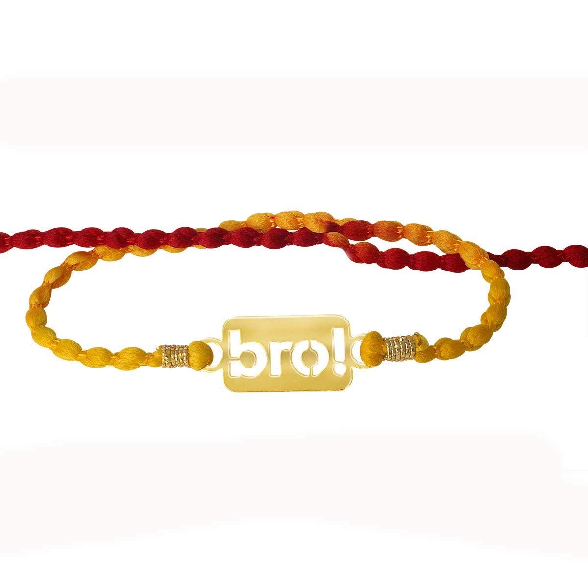 atjewels 14K Yellow Gold Over .925 Sterling Silver BRO! Rakhi MOTHER'S DAY SPECIAL OFFER - atjewels.in