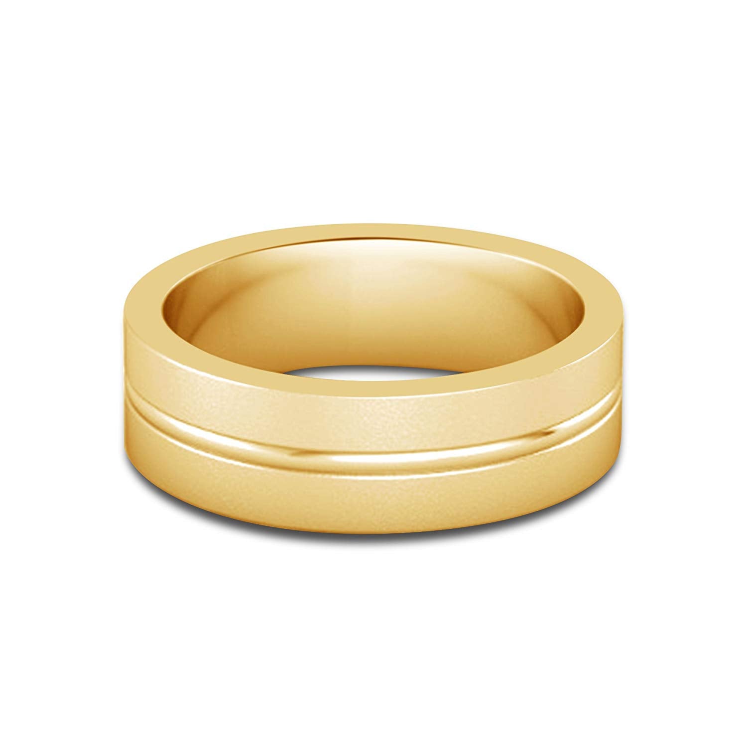 atjewels 18K Yellow Gold Over 925 Sterling Silver Plain Wedding Band Ring For Men's MOTHER'S DAY SPECIAL OFFER - atjewels.in