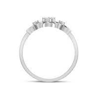 atjewels 14K White Gold on 925 Silver Round White Cubic Zirconia Floral Ring MOTHER'S DAY SPECIAL OFFER - atjewels.in